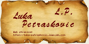 Luka Petrašković vizit kartica